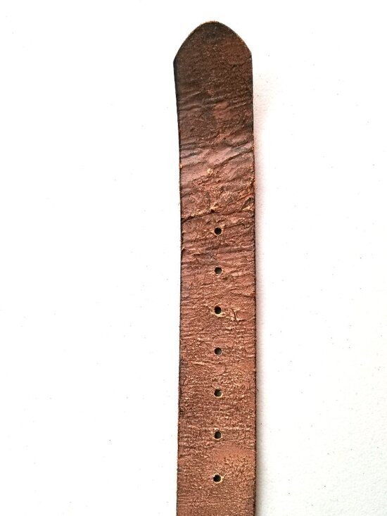 Vintage Bill Adler Brown Belt Sz 36 Distressed Pattern, S-Shaped Brass Buckle main image 7